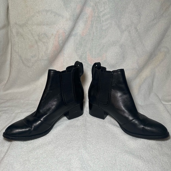 Rag & Bone Walker Black Full Genuine Leather Chelsea Ankle Boot Size 36.5 - Picture 4 of 11
